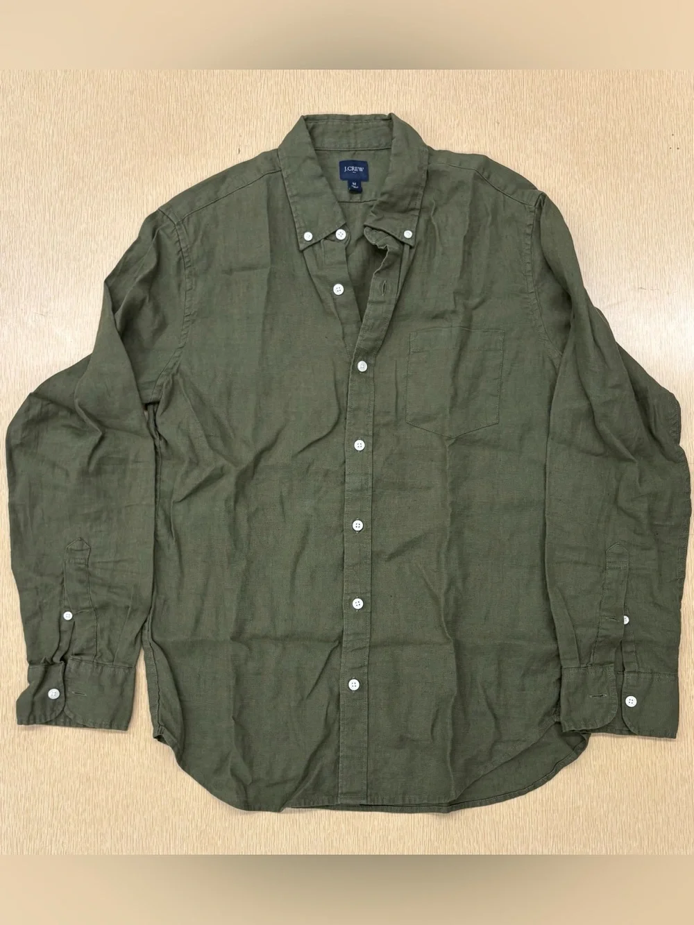 NWOT J. Crew linen blend button down shirt